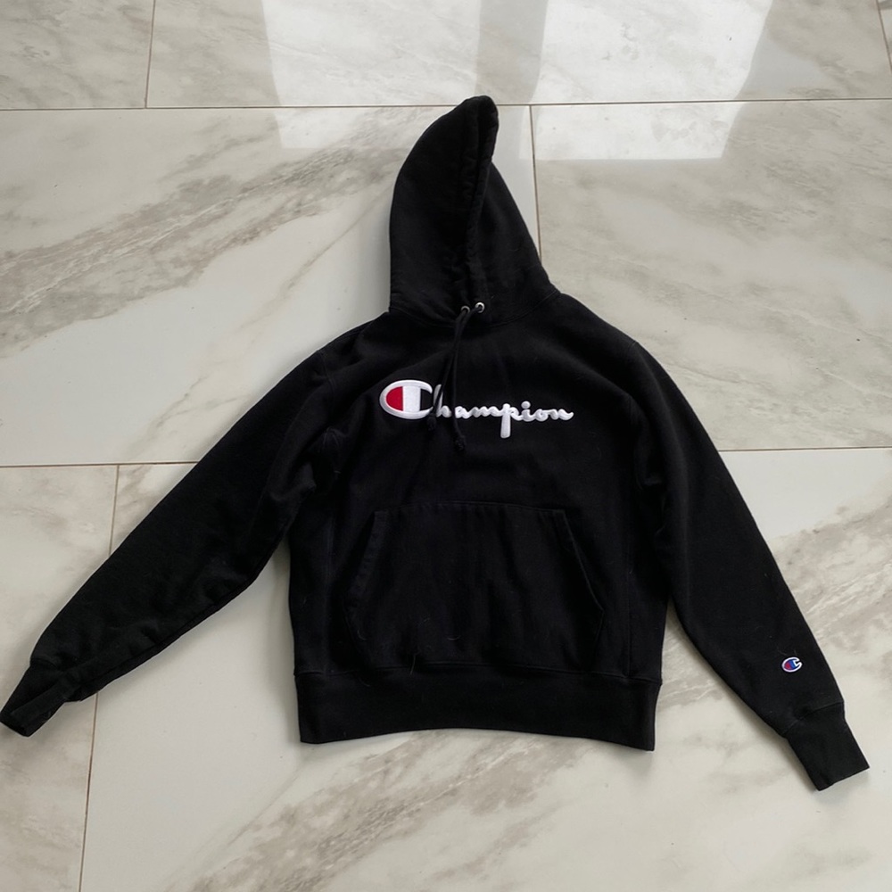 Medium Black Champion Reverse Weave Script Logo H… - image 1
